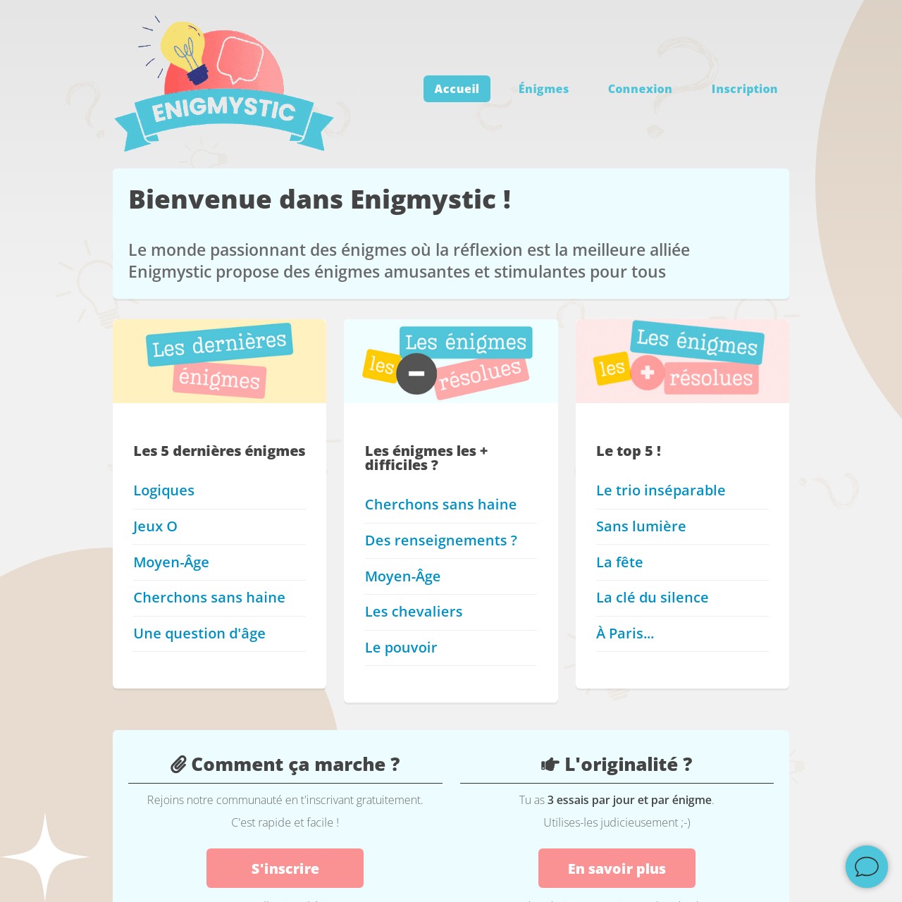 Jeu d&rsquo;énigmes